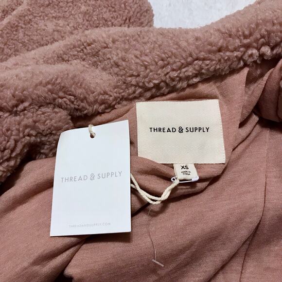 Thread & Supply NWT Full Zip Teddy Sherpa Jacket Women XS - Picture 9 of 11